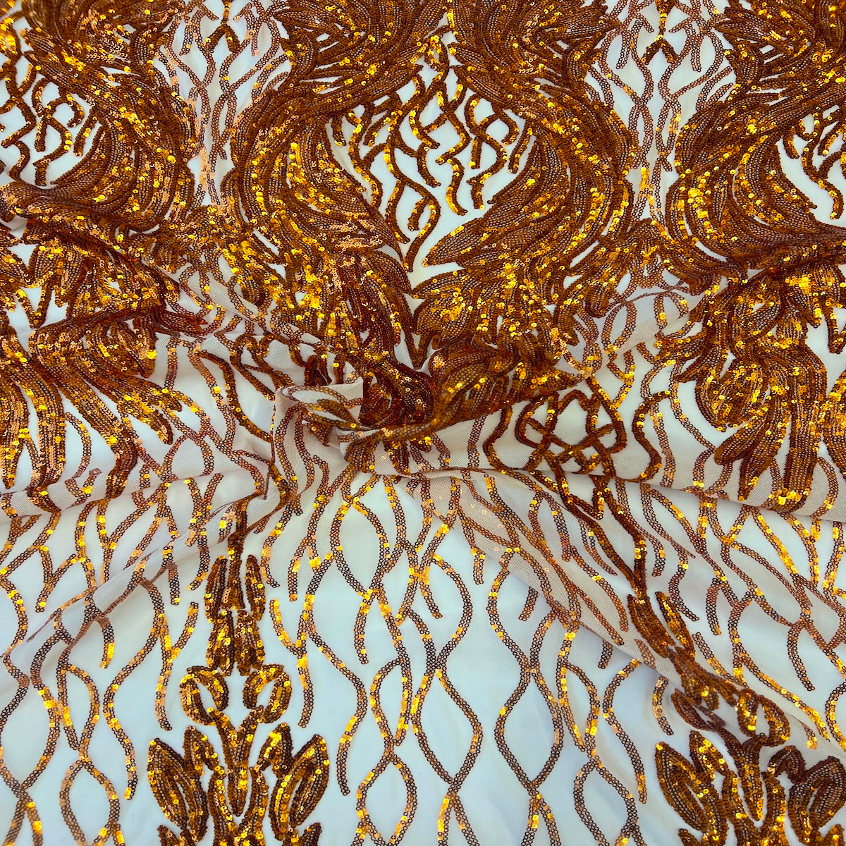 Stretch Sequins Fabric Lioness Mesh Backed