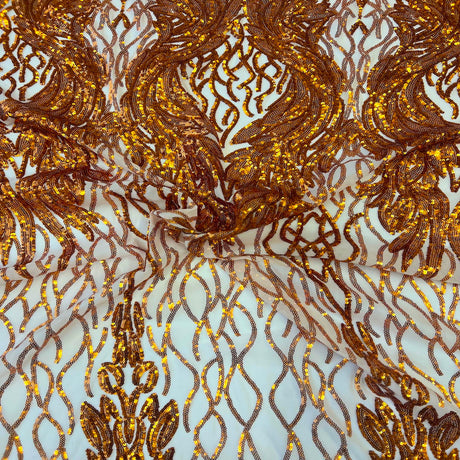 Stretch Sequins Fabric Lioness Mesh Backed