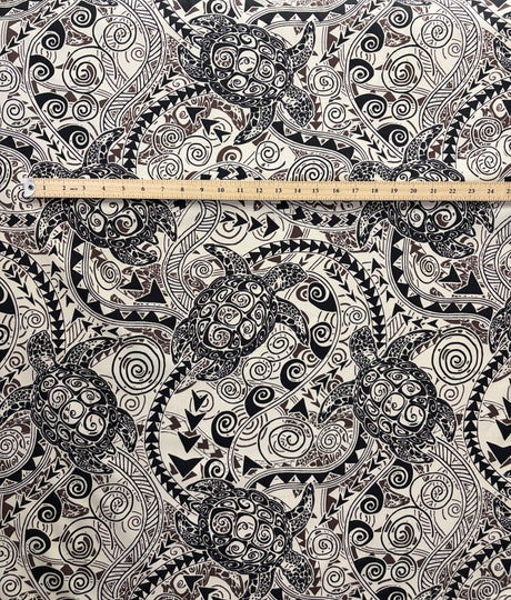 Cotton Tiki Turtle Print Fabric