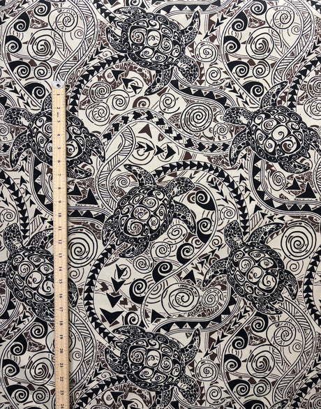 Cotton Tiki Turtle Print Fabric