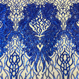 Stretch Sequins Fabric Lioness Mesh Backed