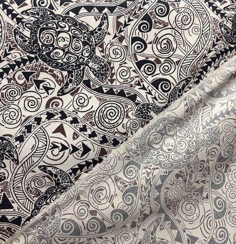 Cotton Tiki Turtle Print Fabric