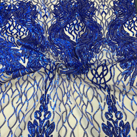 Lioness Stretch Sequins Fabric - Nylon Spandex Mesh, Sequin Lace, 60" Width, 4-Way Stretch (1 Yard)
