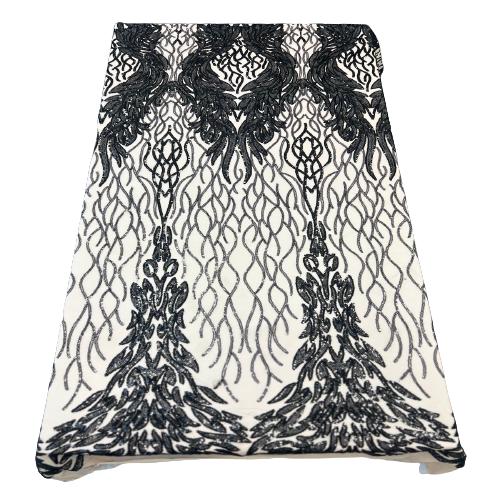 Stretch Sequins Fabric Lioness Mesh Backed