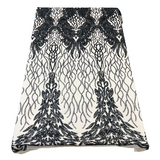 Stretch Sequins Fabric Lioness Mesh Backed
