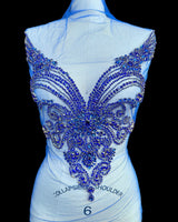 Royal Blue Rhinestone Bodice Applique