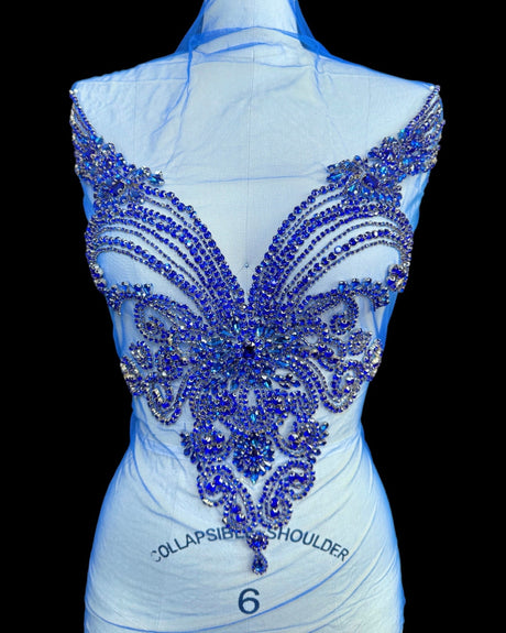Royal Blue Rhinestone Bodice Applique