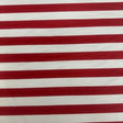 Polyester Spandex Tricot Fabric White Red 1" Stripe