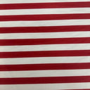 Polyester Spandex Tricot Fabric White Red 1" Stripe