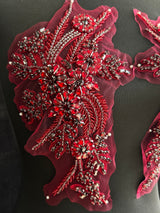Burgundy Rhinestone Applique