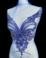 Royal Blue Rhinestone Bodice Applique