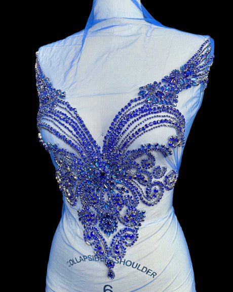 Royal Blue Rhinestone Bodice Applique