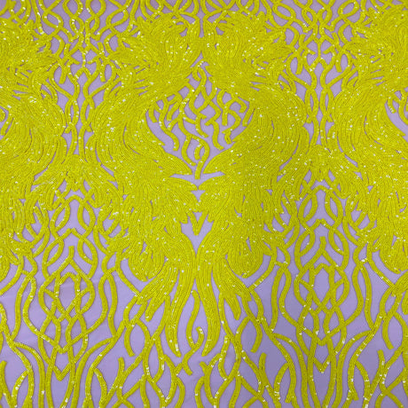 Lioness Stretch Sequins Fabric - Nylon Spandex Mesh, Sequin Lace, 60" Width, 4-Way Stretch (1 Yard)
