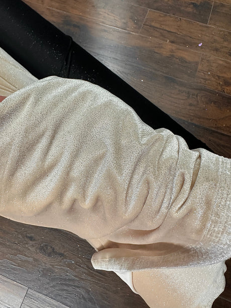 Glitter Stretch Velvet Champagne