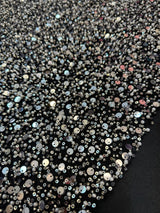 Silver Beaded Sequin Pearl Mesh Lace