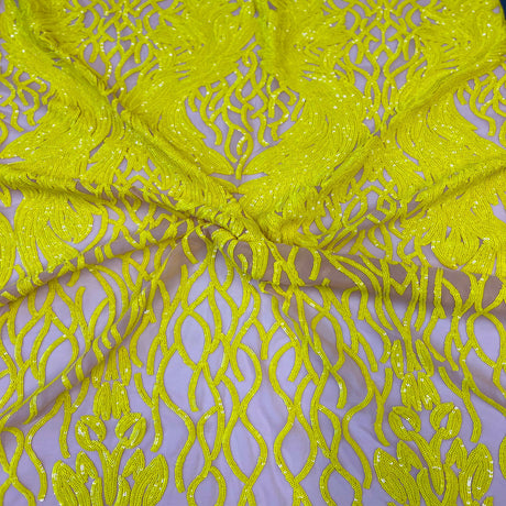Stretch Sequins Fabric Lioness Mesh Backed
