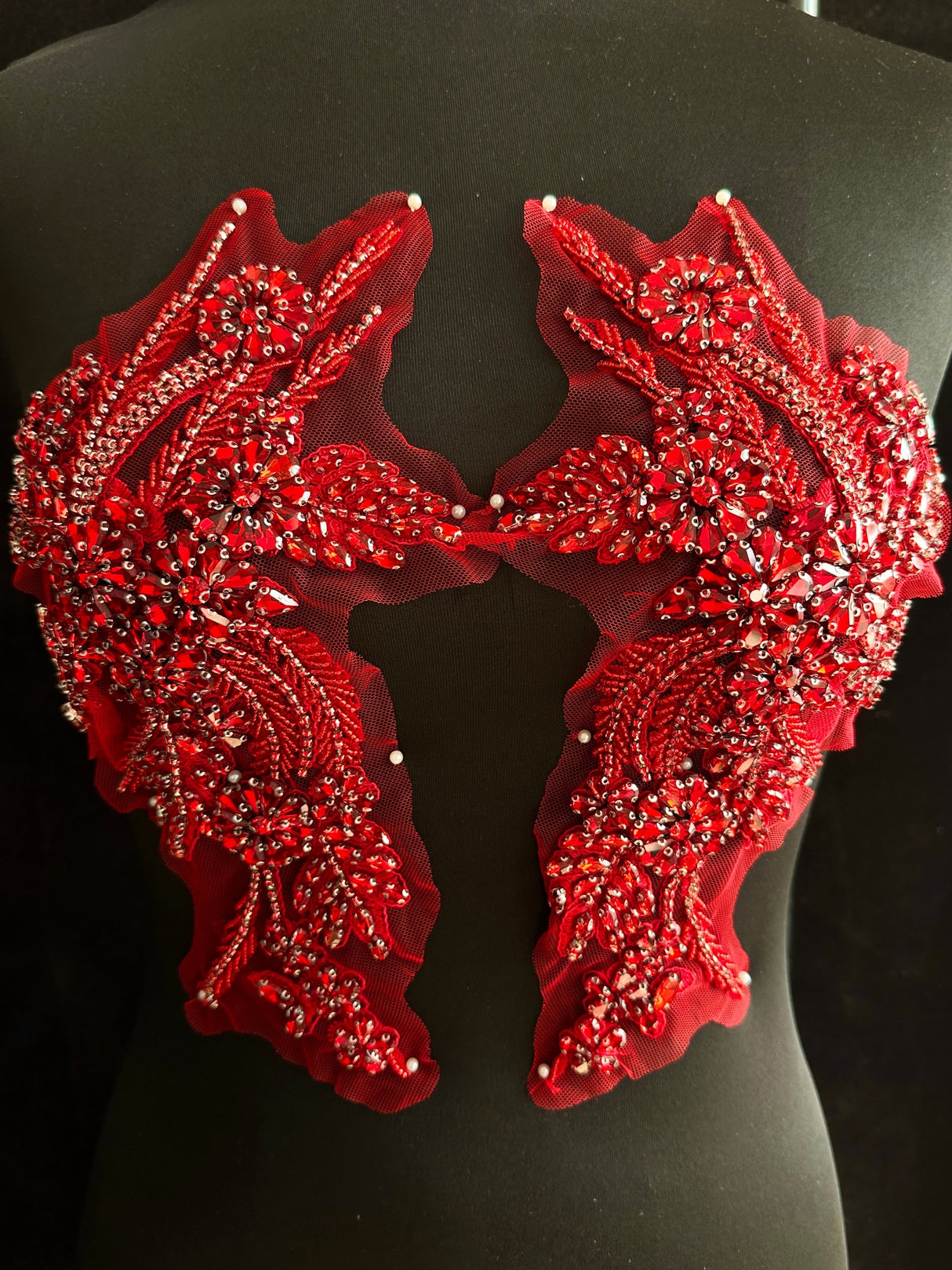 Wine Red Rhinestone Applique