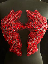 Wine Red Rhinestone Applique