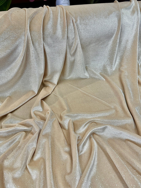 Glitter Stretch Velvet Champagne