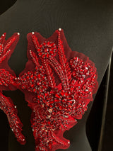 Wine Red Rhinestone Applique