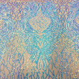 Stretch Sequins Fabric Lioness Mesh Backed
