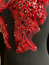 Wine Red Rhinestone Applique