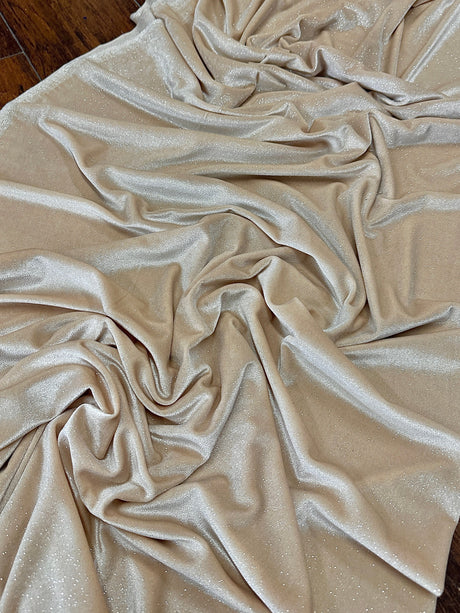 Glitter Stretch Velvet Champagne