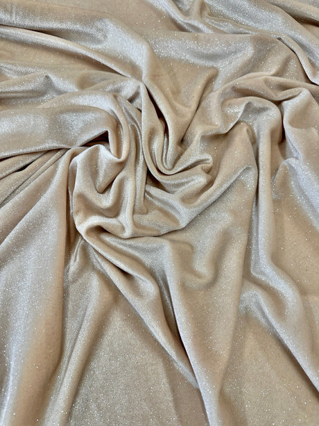 Glitter Stretch Velvet Champagne