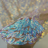 Stretch Sequins Fabric Lioness Mesh Backed