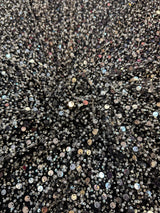 Silver Beaded Sequin Pearl Mesh Lace