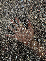 Silver Beaded Sequin Pearl Mesh Lace