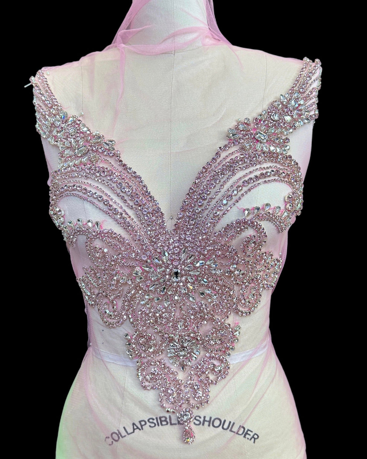 Baby Pink Rhinestone Bodice Applique