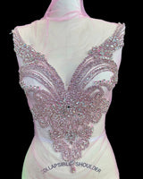 Baby Pink Rhinestone Bodice Applique