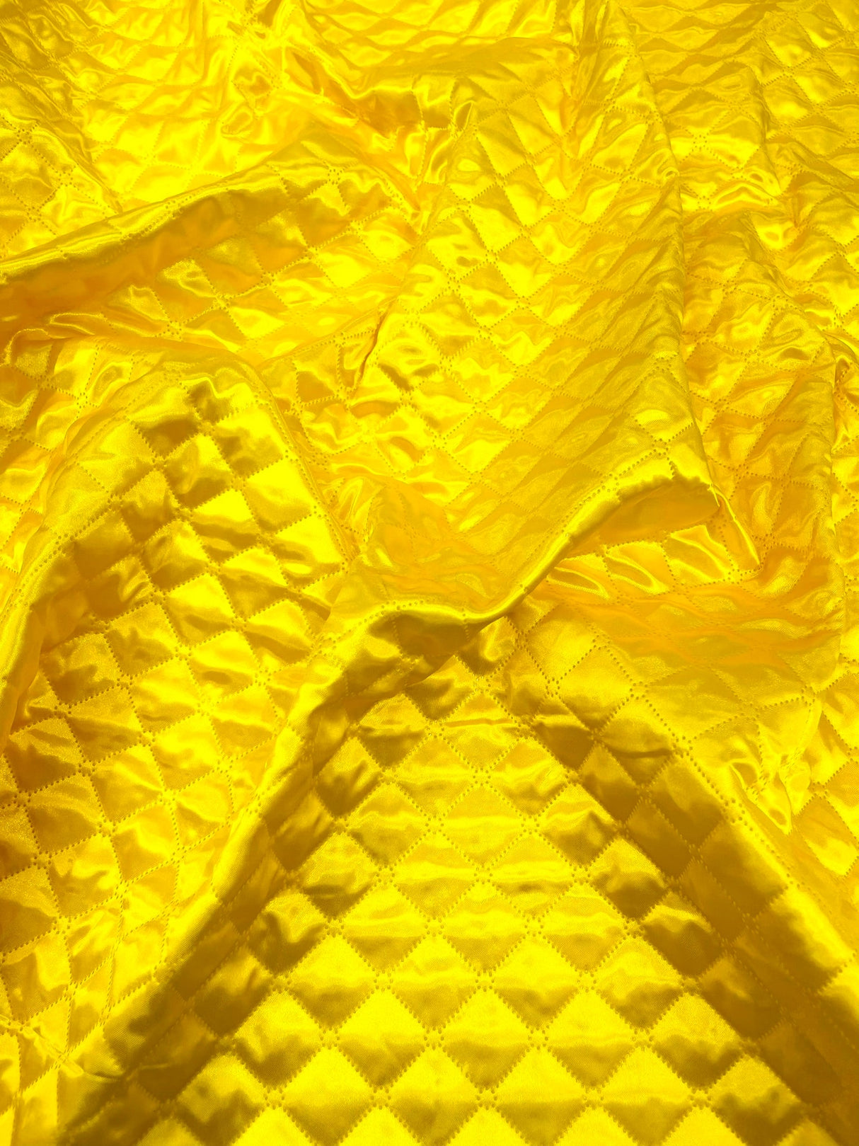 Quilted Satin Fabric - Diamond Pattern, 58" Width, 16 Oz Per Yard (1 Yard)