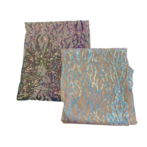 Stretch Sequins Fabric Lioness Mesh Backed