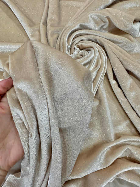 Glitter Stretch Velvet Champagne