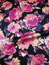 Floral Print Stretch Satin