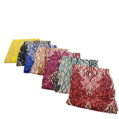 Stretch Sequins Fabric Lioness Mesh Backed