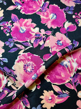 Floral Print Stretch Satin