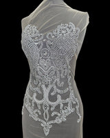 Silver Rhinestone Bodice Applique
