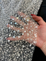 Beaded Sequin Pearl Mesh Lace