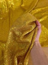 Stretch Gold Iridescent Sequin Mesh