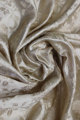 Champagne Jacquard Satin Polyester Fabric - Champagne Jacquard, 58"-60" Width (1 Yard)