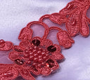 Beaded Corded Lace Trimming 2" Polyester Organza