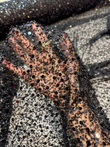 Beaded Sequin Pearl Mesh Lace Black