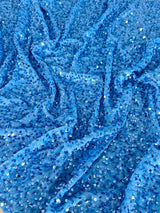 Baby Blue Stretch Sequin Velvet