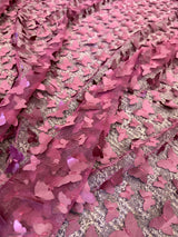 3D Butterfly Lace Burgundy