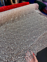 Beaded Sequin Pearl Mesh Lace Powder Pink