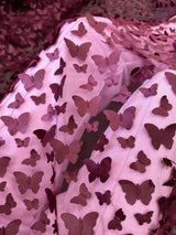 3D Butterfly Lace Burgundy