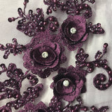 3D Floral Beaded Lace Fabric